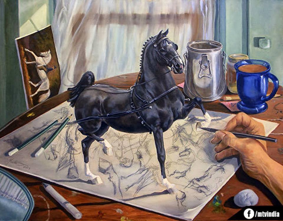 Marcello Barenghi - Horse 3D Drawing 